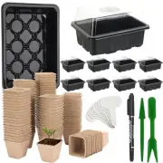 Seed Starter Trays Kit with 120 Peat Pots, 10 Pack Seedlings Start Tray with ...