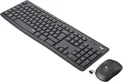 Logitech MK295 Silent Wireless Mouse & Keyboard Combo with SilentTouch Technology, Full Numpad, Advanced Optical Tracking, Lag-Free Wireless, 90% Less Noise, QWERTY UK English Layout - Black