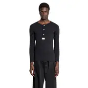 [S.S.DALEY] Harold Long Sleeve button T-Shirt Black