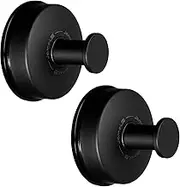 JOMOLA 2PCS Stainless Steel Suction Cup Hook Bathroom Towel Holder Utility Shower Hooks Hanger for Towel Storage Kitchen Utensil Vacuum Suction Cup Hooks, Matte Black
