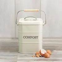 在飛比找momo購物網優惠-【KitchenCraft】復古提式廚餘桶 奶油黃3L(回收