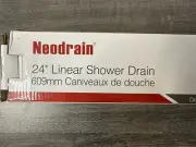 Neodrain 24-Inch Offset Linear Shower Drain with Tile insert Grate Cover Brus...