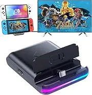 BOXPSII TV Dock Station for Nintendo Switch, Portable TV Docking Station Replacement with 4K HDMI Adapter/USB 3.0/ USB-C Port,Replacement Charging Dock for Nintendo Switch (Black)