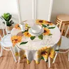 Round Sunflower Tablecloth Waterproof Table Decor Cloth Table Decorations