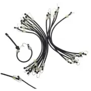 12 Pcs Adjustable Bungee Cords with Hooks, 10 Inch Mini Bungee Medium Black