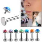 Opal Lip Bar Labret Ring Internally Threaded Ear Tragus Cartilage Stud Piercin =