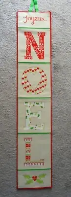 New Completed Cross Stitch Banner JOYEUX NOEL