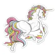 Unicorn Rainbow Flames, Vinyl Decal Sticker, Indoor Outdoor, 3 Sizes, #7980