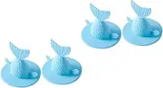 Sets Blue Fishtail Sink Drain Plug Cover for Kitchen Bathroom Sturdy Adhesive Drain Stopper Wide Rim Sink Accessories Pcs