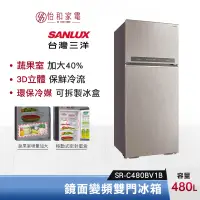 在飛比找蝦皮商城優惠-SANLUX 台灣三洋 480公升 鏡面變頻雙門冰箱 SR-