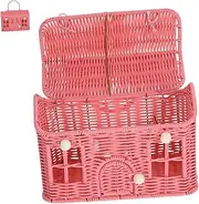 Abaodam Woven Picnic Basket with Lid Decorative Storage Container for Camping Lightweight Woven Basket for Wedding Favors Rustic Home