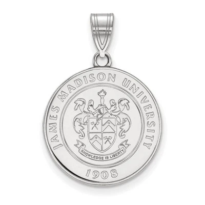Sterling Silver James Madison U Large Crest Pendant