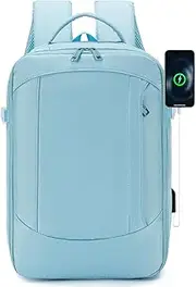 [BAGROUPS] Ryanair Hand Luggage 40 x 20 x 25 Expandable Travel Backpack Aeroplane Hand Luggage Small Laptop Backpack 14 Inch with USB Waterproof Travel Backpack Carry on Luggage for Men Women, blue