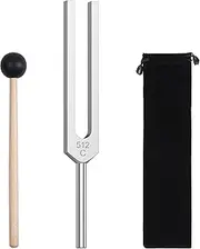 DiDiBirDi 512hz Tuning Fork，Aluminum Alloy Tuning Fork With Accurate Frequency, with Silicone Hammer and Storage Bag,Suitable For Sound Therapy, Yoga, Meditation, And Relaxation