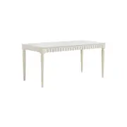 Roylee White Rectangular Dining Table Ceramic Tabletop with Solid Timber Legs/140cm/160cm