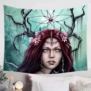 Gothic Art Scary Devil Woman the Dreamcatcher Tapestry