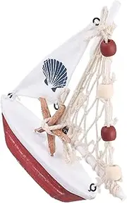 Levemolo Nautical Style Wooden Boat Craft Mediterranean Sailboat Model Rustic Centerpieces for Tables Modern Sculptures for Home Decor for Living Bedroom and Office