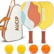 Pickleball Paddles, USAPA Approved Pickleball Paddles Set of 2, Polypropylene Honeycomb Core, Fiberglass Pickleball Set with 2 Pickleball Rackets, 4 Pickleball Balls, 1 Pickleball Bag for Women Youth