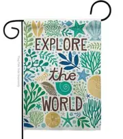 Explore The World Double Sided Garden Flag 13" x 18.5" Pole Not Included