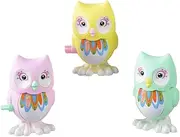 Yardwe 3Pcs Adorable Owl Clockwork Color Wind Up Playthings for Fun Easy Engaging Educational