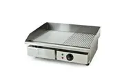 THERMOMATE Commercial Electric Griddle, 2400W 55x35cm Half Ribbed Surface