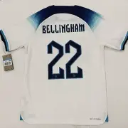 Nike England 2022 Home Match Jersey Football Shirt #22 BELLINGHAM - Size M