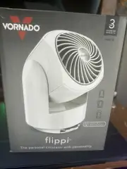 Vornado Flippi V6 Compact Oscillating Vortex Airflow Circulator Fan White