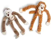 Petface Monkey Chums No Stuffing Squeak Dog Toy
