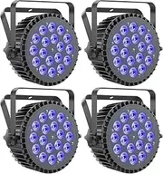 200W LED Par Lights RGBWA+UV 6-in-1 Stage Lights Par Can Lighting with DMX Control Sound Activated Uplights for Events DJ Wedding Party Church Live Show(4 Packs)