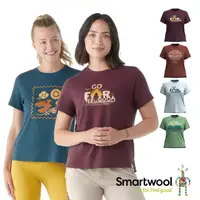 在飛比找momo購物網優惠-【SmartWool官方直營】女塗鴉短Tee(美麗諾羊毛衣 