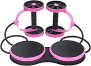 Ab Workout Equipment Exercise Wheel Ab Wheel Double Roller With Resistance Bands Knee Mat Waist Twist Board Slimming Trainer Home Exercise Equipment