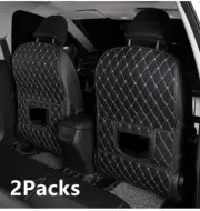 2 Packs Car Anti Kick Pad Mat Car Seat Back Leather Protector Waterproof Cover (for: Isuzu)