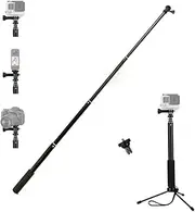 Extendable Selfie Stick 11-37 inch Waterproof Action Camera Monopod Pole Adjustable Hand Grip Compatible with Gopro Hero 11 10 9 8,AKASO EK7000 Brave 4 Brave 7 LE V50X,Insta 360 X3 X2 and More