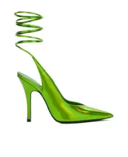 The Attico Venus Holographic-Effect Pointed Toe Pumps 36 Green