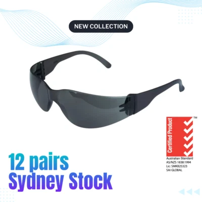 Safety Glasses Tinted Hammer Smoke Lens Bulk Work Eye Protect Goggle 12 Pair