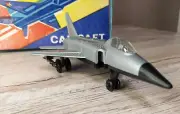 retro collectible toy. Vintage plastic model of Su-15 aircraft, USSR fighter