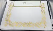 RACHEL ASWELL White Gold Cotton Sparkle Placemats Pumpkin Vines (SET OF 4) NEW