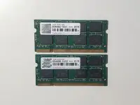 在飛比找Yahoo!奇摩拍賣優惠-DDR2 2GB X 2 DDR 2 667 創見 TRAN