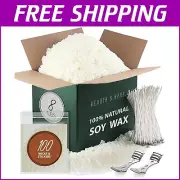 Soy Wax Candle-Making Essentials: 8 lb Wax, Cotton Wicks & Complete Instructions