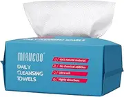 Mirucoo 100 Sheet Daily Cleansing Towels Ultra Soft Dry Wipes for Sensitive Skin Disposable Facial Washcloths 100% Organic Viscose (Pack of 1)