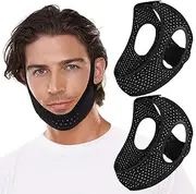 2 Pack Anti Snore Chin Strap for Sleeping, Mouth Jaw Tape Snoring Stopper Sleep Devices CPAP Users Breathing Head Mouthpiece Solution Keep Closed Advancement Reducing Aids Mandibular Machine Men Women