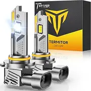 Termitor 9012 HIR2 Light Bulbs, 40000LM 10X Super Brighter 6500K Cool White 9012 HIR2 LED Fog Bulbs with Fan, 1:1 Halogen Mini Size, Off-Road Lights with Plug N Play, Pack of 2