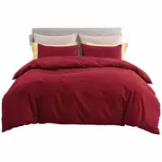 Burgundy Ultra Comfort Soft Quilt Cover Set Doona Cover Bedding All Size 2000TC