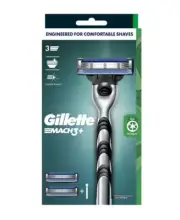 New Gillette Mach3+ Razor With Blades Refill 2 Pack