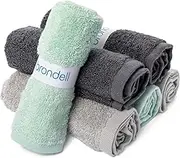Brondell Ultra-Soft Bamboo Bidet Towels for Bathrooms, Soft and Absorbent, Machine-Washable, Quick Dry, 9.85” x 9.85”, Includes Mesh Laundry Bag, Assorted Colors