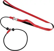 Slip Lead for Dogs Leash with Comfy Handle Adjustable Collar 1.5m Thin Dog Lead Anti-Pull Anti-Choking Training Rope for Outdoor Puppy Small Medium Large Dogs Red Black