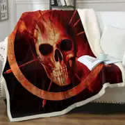 Scary Dark Art Blood Ring Skull Throw Blanket