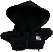 niannyyhouse 10cm~15cm 20cm Plush Doll Clothes Hoodie Cardigan Jacket Soft Stuffed Plush Toy Dress Up (Black, 20cm)