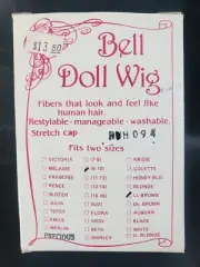 Bell Ceramics DOLL WIG NWT "Precious" Size 9-10 Lt. Brown Modacrylic Fiber