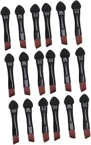 AUTSUPPL 3sets Double Sided Shadow Sponge Brush Portable Makeup Tool for Women Girls Comfortable Touch Easy Stick No Scratchy Even Gliding Black 20pcs*3